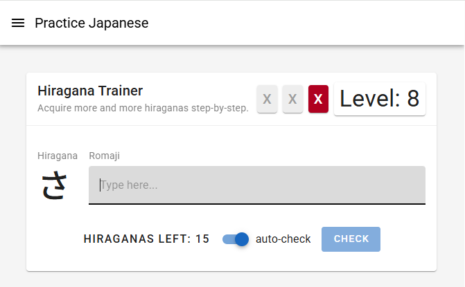 Screenshot of Japanese Trainer