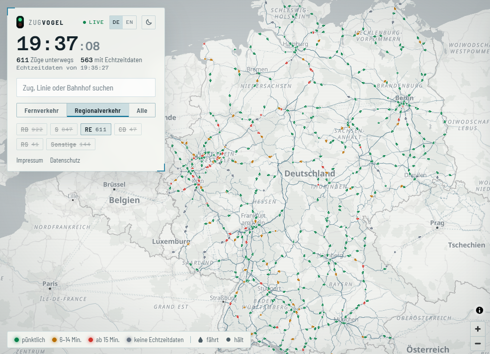 Screenshot of Zugvogel